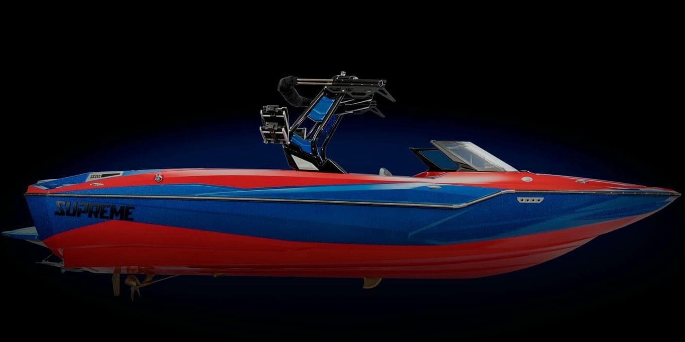 Supreme Boats ZS252 side profile with a dark background