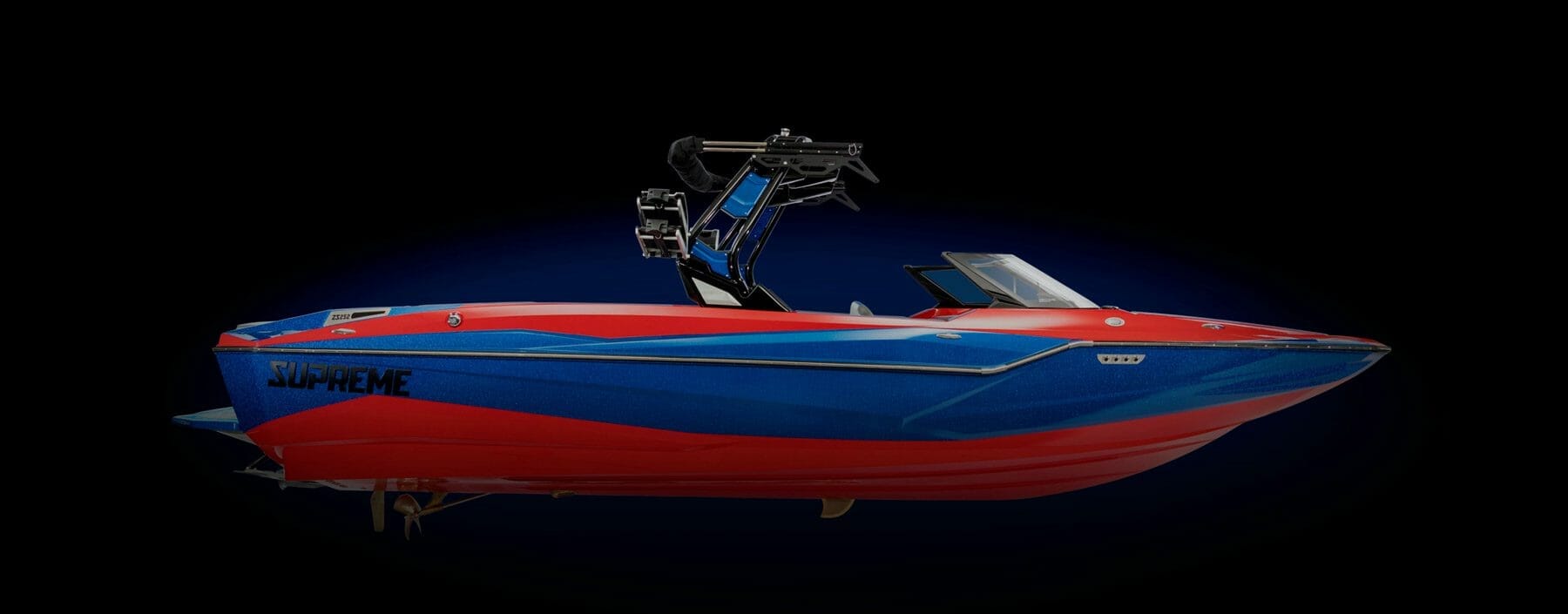 Supreme Boats ZS252 side profile with a dark background