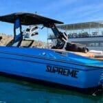 Supreme Boats S-Series tied to dock