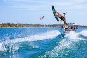 Taylor McCullough wakeboarding